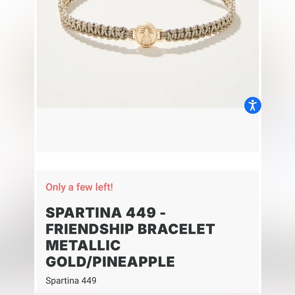 Spartina Pineapple Metallic Gold Friendship Bracelet - Picture 2 of 9